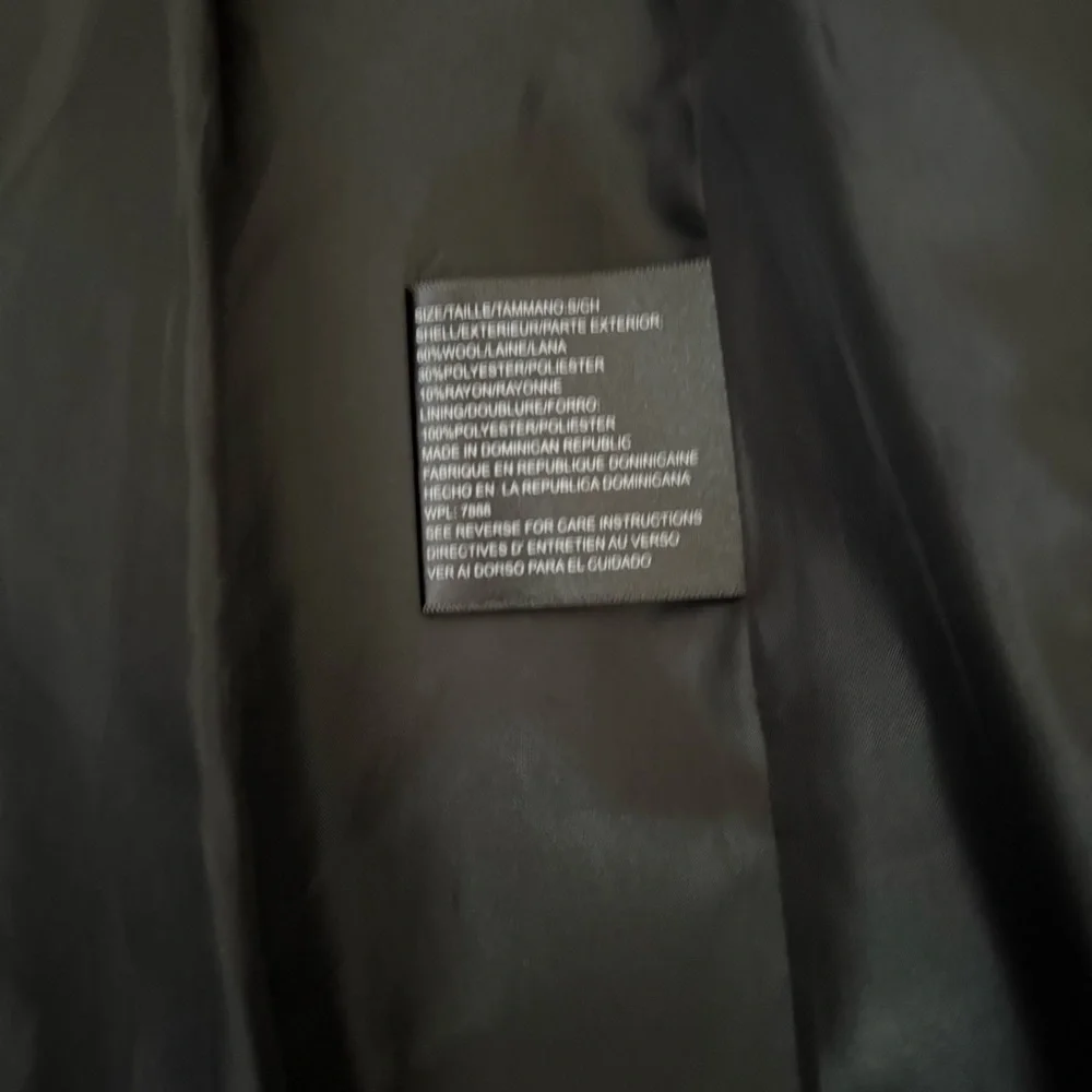Classic Charcoal Double-Breasted Women's Coat with Military type details. Size S